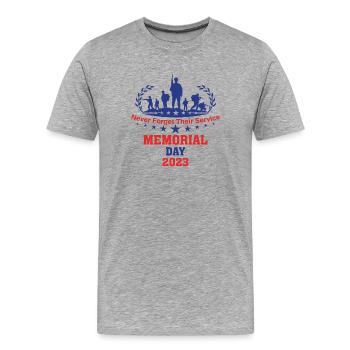 Never forget their Service Memorial Day 2023 - Men's Premium Organic T-Shirt - heather grey - Front - Damien (186cm)