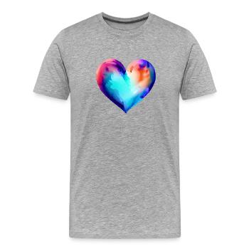 Saint-Valentin Amour Fiançailles Fête des mères Mariage - T-shirt bio Premium Homme - gris chiné - Devant - Damien (186cm)