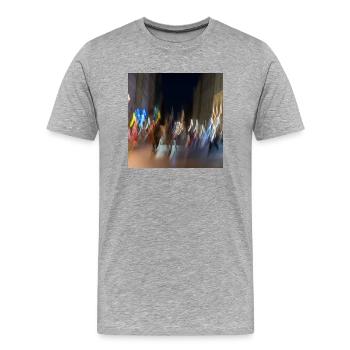 The colors in the night in the street canyon - Men's Premium Organic T-Shirt - heather grey - Front - Damien (186cm)