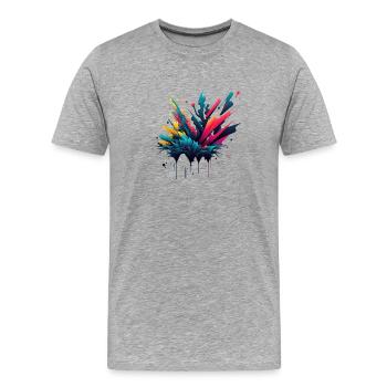Farbenspiel der Seele - Männer Premium Bio T-Shirt - Grau meliert - Vorne - Damien (186cm)