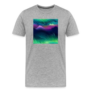 Northern Lights Glow: Polarlichter-Kollektion - Männer Premium Bio T-Shirt - Grau meliert - Vorne - Damien (186cm)