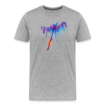 Coup de pinceau créatif - T-shirt bio Premium Homme - gris chiné - Devant - Damien (186cm)