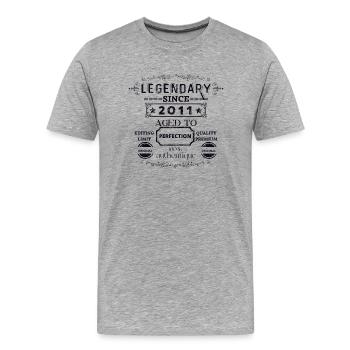 Aged to perfection 2011 vintage - Men's Premium Organic T-Shirt - heather grey - Front - Damien (186cm)
