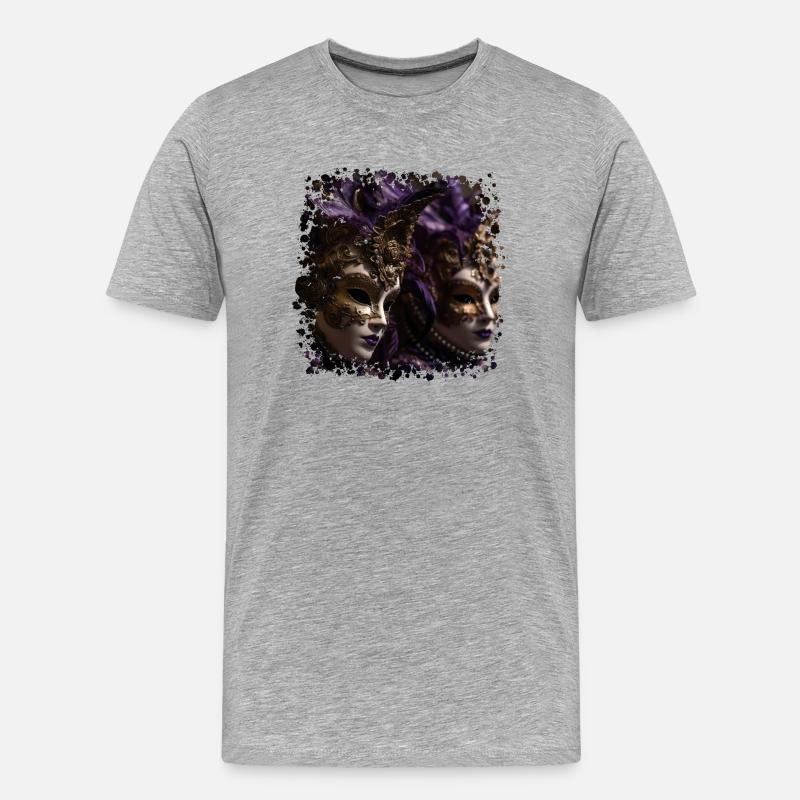 Il existe différents types de masques vénitiens - T-shirt bio Premium Homme - gris chiné