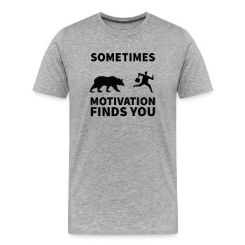Parfois, la motivation vous trouve - T-shirt bio Premium Homme - gris chiné - Devant - Damien (186cm)