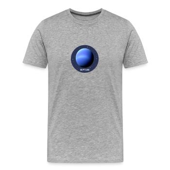 Planète Neptune - T-shirt bio Premium Homme - gris chiné - Devant - Damien (186cm)