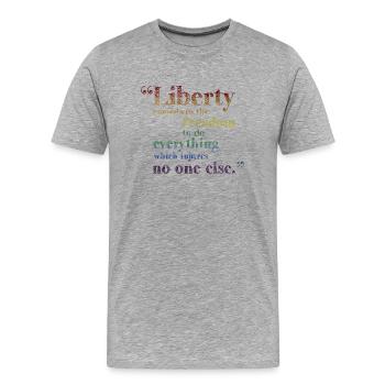 Freedom Human Rights - Men's Premium Organic T-Shirt - heather grey - Front - Damien (186cm)