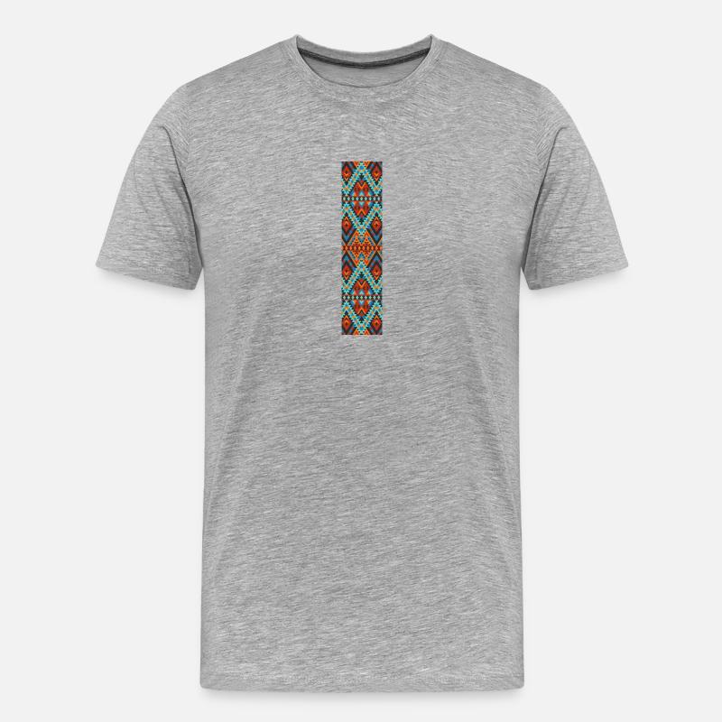 Buchstabe I- Boho-Design, buntes Monogramm - Männer Premium Bio T-Shirt - Grau meliert