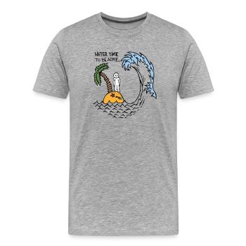 Le temps de l’eau pour être en vie - T-shirt bio Premium Homme - gris chiné - Devant - Damien (186cm)