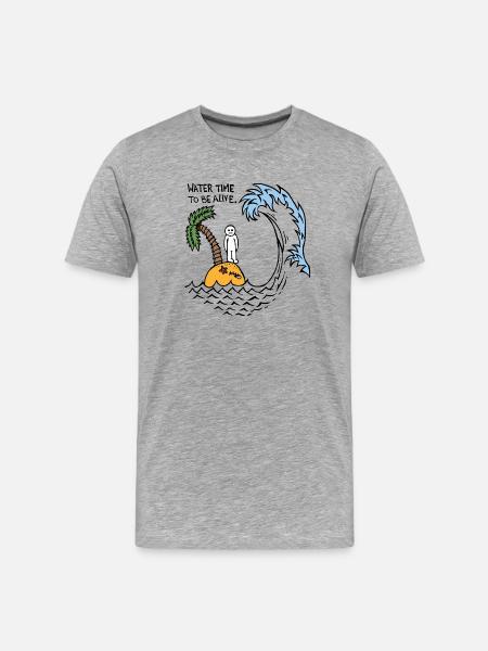 Water Time To Be Alive - Men's Premium Organic T-Shirt - heather grey