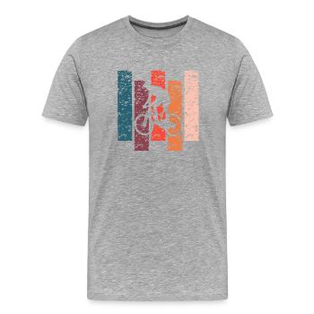Vintage-Geschenkfahrrad - Männer Premium Bio T-Shirt - Grau meliert - Vorne - Damien (186cm)