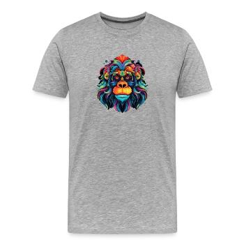 Orang-outan - T-shirt bio Premium Homme - gris chiné - Devant - Damien (186cm)