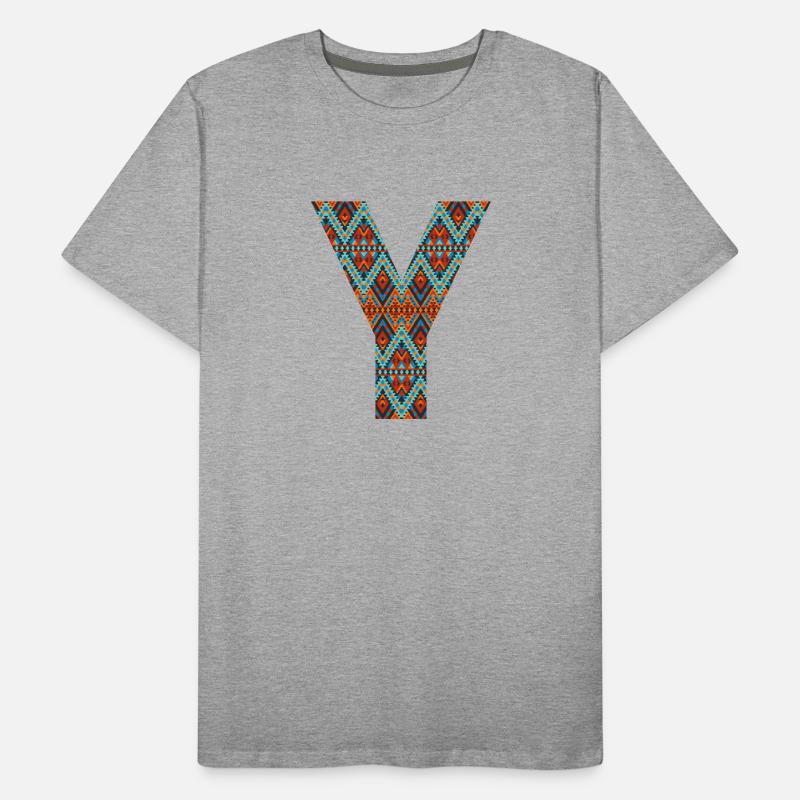 Buchstabe Y- Boho-Design, buntes Monogramm Männer Premium Bio T-Shirt