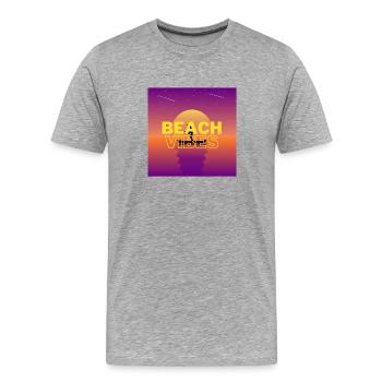 Beach 3 - Männer Premium Bio T-Shirt - Grau meliert - Vorne - Damien (186cm)