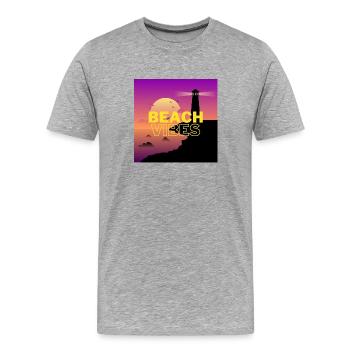 Beach 2 - Männer Premium Bio T-Shirt - Grau meliert - Vorne - Damien (186cm)