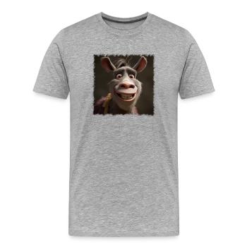 crazy ass - Men's Premium Organic T-Shirt - heather grey - Front - Damien (186cm)