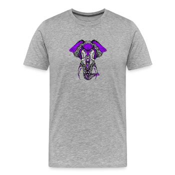 Elephant spirit - T-shirt bio Premium Homme - gris chiné - Devant - Damien (186cm)