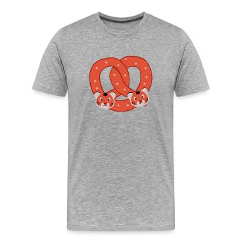 Tiger Brezel - Männer Premium Bio T-Shirt - Grau meliert - Vorne - Damien (186cm)