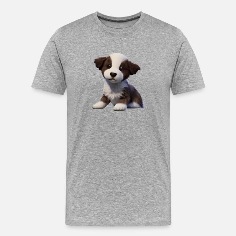 Hundehalter Australischer Schäferhund Hundewelpe - Männer Premium Bio T-Shirt - Grau meliert