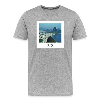 Rio de Janeiro - Männer Premium Bio T-Shirt - Grau meliert - Vorne - Damien (186cm)
