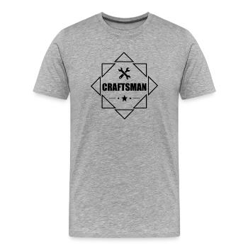 Artisan bricoleur Artisan Artisan Outil Construction - T-shirt bio Premium Homme - gris chiné - Devant - Damien (186cm)