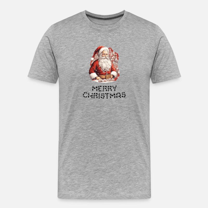 Weihnachtsmann - Marry Christmas - Männer Premium Bio T-Shirt - Grau meliert