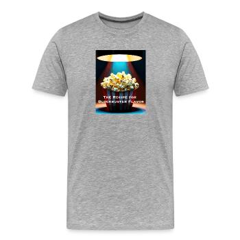La recette de la saveur Blockbuster - T-shirt bio Premium Homme - gris chiné - Devant - Damien (186cm)