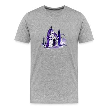Mausoleum Friedhof Grab - Männer Premium Bio T-Shirt - Grau meliert - Vorne - Damien (186cm)