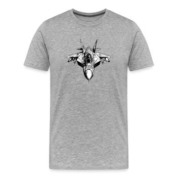 Avion aigle flamboyant - T-shirt bio Premium Homme - gris chiné - Devant - Damien (186cm)
