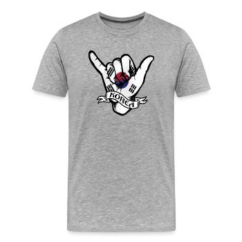 Korea Shaka - Men's Premium Organic T-Shirt - heather grey - Front - Damien (186cm)