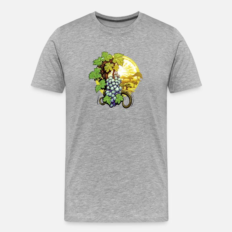 Weintraube in der Sonne - Männer Premium Bio T-Shirt - Grau meliert