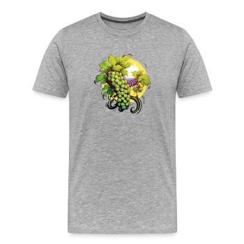 Bunches of grapes and payment - Men's Premium Organic T-Shirt - heather grey - Front - Damien (186cm)