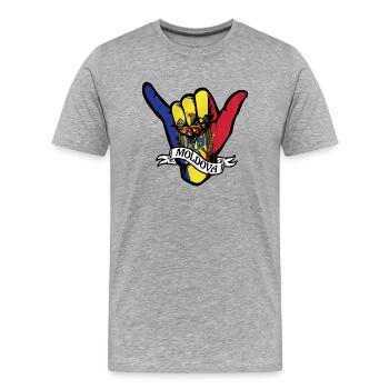 Moldova Shaka - Men's Premium Organic T-Shirt - heather grey - Front - Damien (186cm)