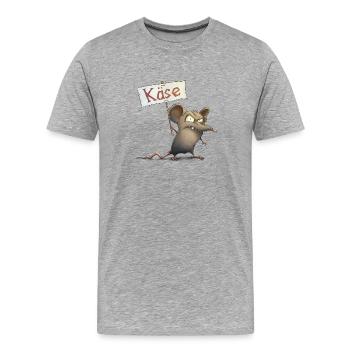 Käse Demo - Männer Premium Bio T-Shirt - Grau meliert - Vorne - Damien (186cm)