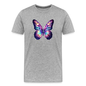 Schmetterling Tier Falter Insekt - Männer Premium Bio T-Shirt - Grau meliert - Vorne - Damien (186cm)