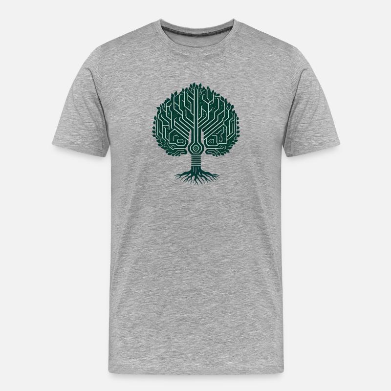 Wikingerbaum des Lebens - Männer Premium Bio T-Shirt - Grau meliert