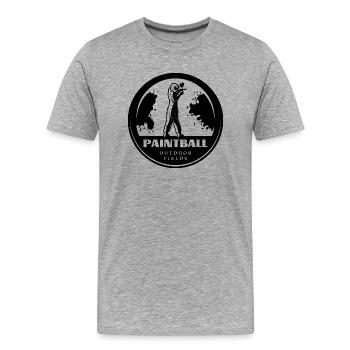 Paintball Airsoft - T-shirt bio Premium Homme - gris chiné - Devant - Damien (186cm)
