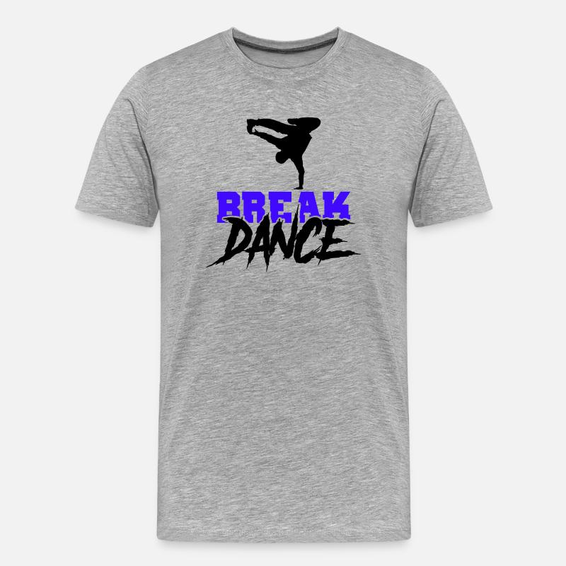 break dance - Männer Premium Bio T-Shirt - Grau meliert