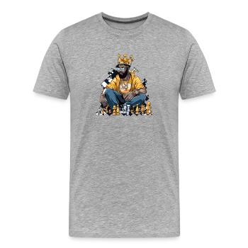 Jack der Schachspieler - Männer Premium Bio T-Shirt - Grau meliert - Vorne - Damien (186cm)