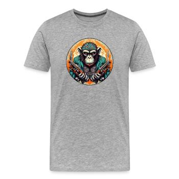 Bad Monkey - Männer Premium Bio T-Shirt - Grau meliert - Vorne - Damien (186cm)