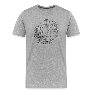 chien - T-shirt bio Premium Homme - gris chiné - Devant - Damien (186cm)