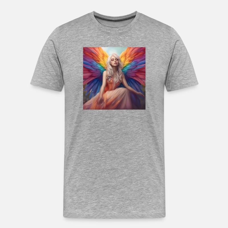 Rainbow Elf 4 - Männer Premium Bio T-Shirt - Grau meliert