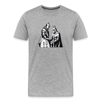 Crazy and horseman - Men's Premium Organic T-Shirt - heather grey - Front - Damien (186cm)
