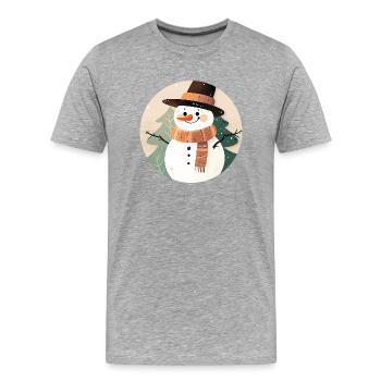 Snowman - Men's Premium Organic T-Shirt - heather grey - Front - Damien (186cm)