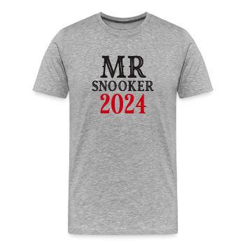 Mr. Snooker 2024 Billard Billard Snooker - T-shirt bio Premium Homme - gris chiné - Devant - Damien (186cm)