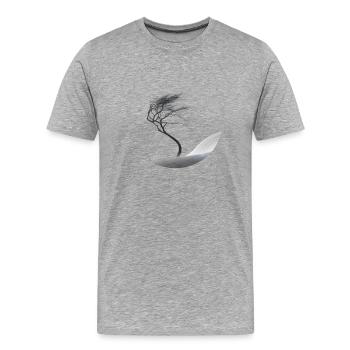 A small tree in the big storm - Men's Premium Organic T-Shirt - heather grey - Front - Damien (186cm)