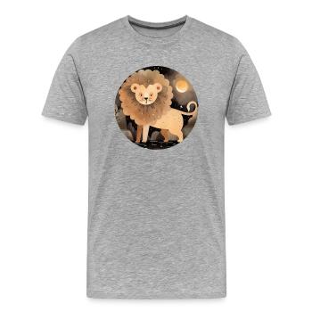 Sternzeichen Löwe - Männer Premium Bio T-Shirt - Grau meliert - Vorne - Damien (186cm)