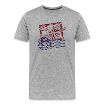 Afyon - Männer Premium Bio T-Shirt - Grau meliert - Vorne - Damien (186cm)