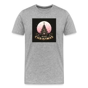 merry christmas - Men's Premium Organic T-Shirt - heather grey - Front - Damien (186cm)