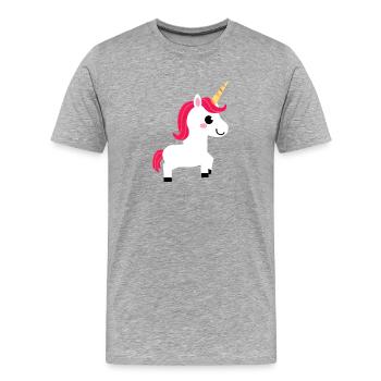 Unicorn Girl Unicorns Mythical Beast Unicorn - Men's Premium Organic T-Shirt - heather grey - Front - Damien (186cm)